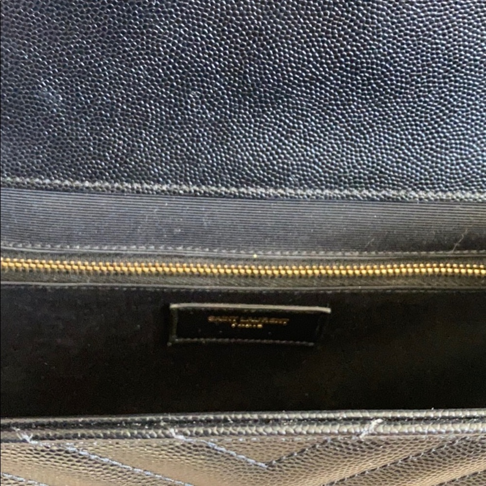 Yves Saint Laurent Black Chevron Quilted Shoulder Bag with Gold Hardware - Picture 5 of 8